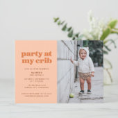 ピーチパーティーアットマイクリブ1st誕生日パーティー 招待状 (スタンド正面)