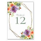 ピーチパープルウォーター色フローラ八角形結婚ズ テーブルナンバー (裏面)