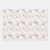 ピーチパープルラベンダー蝶誕生日 ラッピングペーパーシート (正面2)
