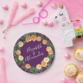 ピーチパープル結婚ズフローラバラ ペーパープレート (パーティー)