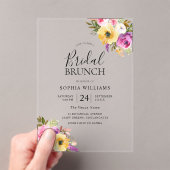 ピーチパープル赤面ブライダルシャワーブランチ アクリル招待状 (インサイチュ (ポータブル))