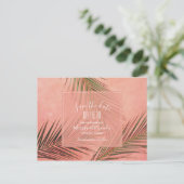 ピーチパームツリービーチ結婚式セーブザデーツ ポストカード (スタンド正面)