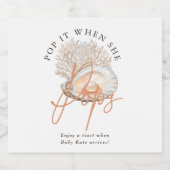 ピーチパールシーシポップ・アートのェル彼女がポップ スパークリングワインラベル (シングルラベル)