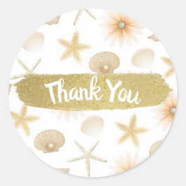 ピーチビーチ シェル＆フラワーズ モダンウェディング ラウンドシール