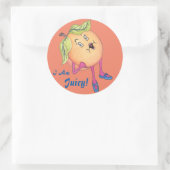 'ピーチピア'光沢ラウンドステッカー ラウンドシール (バッグ)