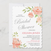 ピーチピモダンオニフローラブライダルシャワー 招待状 (正面)