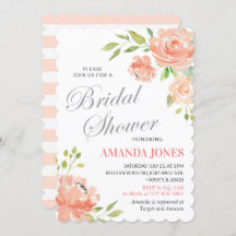 ピーチピモダンオニフローラブライダルシャワー