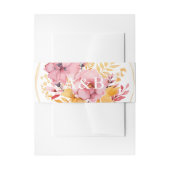 ピーチピンクとゴールデンイエローモノグラム結婚ズ 招待状ベリーバンド (正面例)