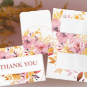 ピーチピンクとゴールデンイエローモノグラム結婚ズ 招待状ベリーバンド