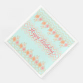 ピーチピンクとティール（緑がかった色）フローラアクセント (コーナー)