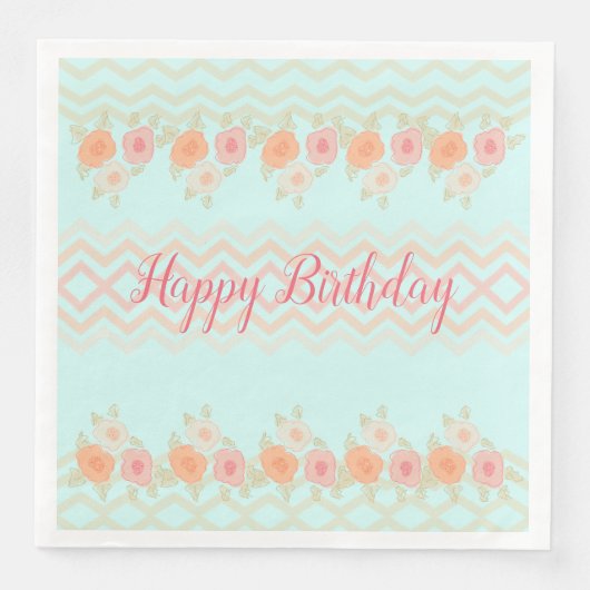 ピーチピンクとティール（緑がかった色）フローラアクセント (正面)