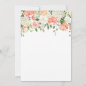 ピーチピンクとホワイトフローラ結婚式招待状 招待状 (裏面)