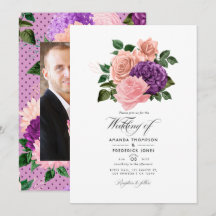 ピーチピンクとラベンダーパープルのフラワーモチーフの結婚式