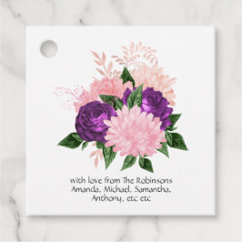 ピーチピンクとラベンダーパープルの花 フェイバータグ