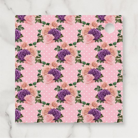 ピーチピンクとラベンダーパープルの花 フェイバータグ (裏面)