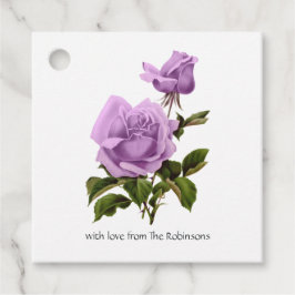 ピーチピンクとラベンダーパープルの花 フェイバータグ