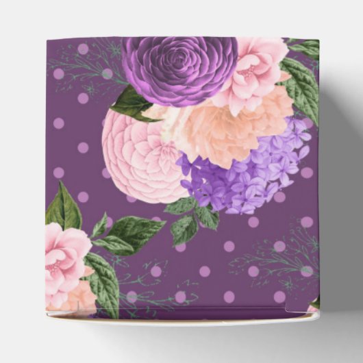 ピーチピンクとラベンダーパープルの花 フェイバーボックス (上部)