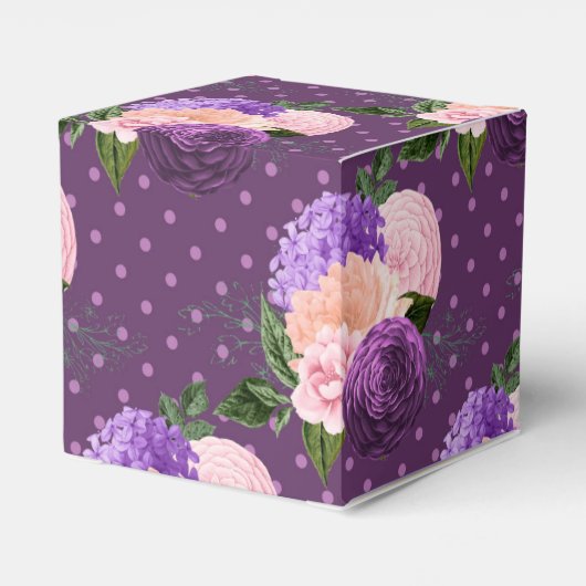 ピーチピンクとラベンダーパープルの花 フェイバーボックス (裏面サイド)