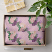 ピーチピンクとラベンダーパープルフローラ 薄葉紙 (ギフト)