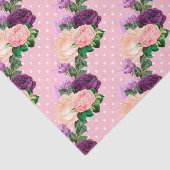 ピーチピンクとラベンダーパープルフローラ 薄葉紙 (詳細)