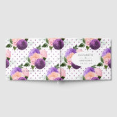 ピーチピンクとラベンダーパープル結婚フローラ ゲストブック (全面)