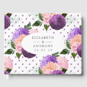 ピーチピンクとラベンダーパープル結婚フローラ ゲストブック (正面)