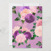 ピーチピンクとラベンダーパープル結婚フローラ 招待状 (裏面)