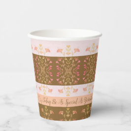 ピーチピンクと金ゴールド 紙コップ