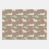 ピーチピンクのクリスマスキャンディーキャンディーメイオイ ラッピングペーパーシート (正面2)