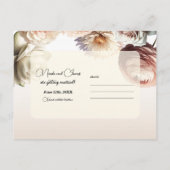 ピーチピンクのクリーム色の白い花デートを保存 案内ポストカード (裏面)