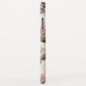 ピーチピンクのクリーム色の白い花フローラ Case-Mate iPhoneケース (裏面/右)