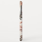 ピーチピンクのクリーム色の白い花フローラ Case-Mate iPhoneケース (裏面/左)