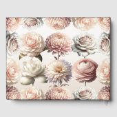 ピーチピンクのクリーム色の白い花結婚のフローラ ゲストブック (裏面)