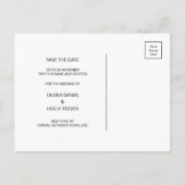 ピーチピンクのタイポグラフィは日付はがきを保存 案内ポストカード (裏面)