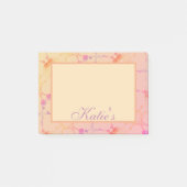 ピーチピンクのバラと名前のポストイットノート ポストイット (正面)
