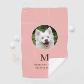 ピーチピンクのペットの写真パーソナライズされた ゴルフタオル (インサイチュ)