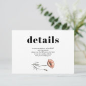 ピーチピンクのポピーの花QR結婚の詳細 エンクロージャーカード (スタンド正面)