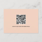 ピーチピンクのポピーの花QR結婚の詳細 エンクロージャーカード (裏面)