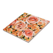 ピーチピンクのローズブーケ タイル (側面)