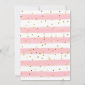 ピーチピンクの傘4月のシャワーが5月の花をもたらす 招待状 (裏面)