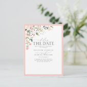 ピーチピンクの水の色のフローラ遅延の日付 ポストカード (スタンド正面)