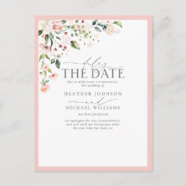 ピーチピンクの水の色のフローラ遅延の日付 ポストカード