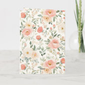 ピーチピンクの花の誕生日 カード (裏面)