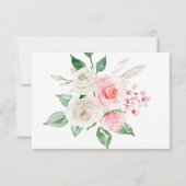 ピーチピンクの花嫁RSVPカード サンキューカード (裏面)