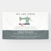 ピーチピンクの裁縫機テーラーリオープン 横断幕 (横)