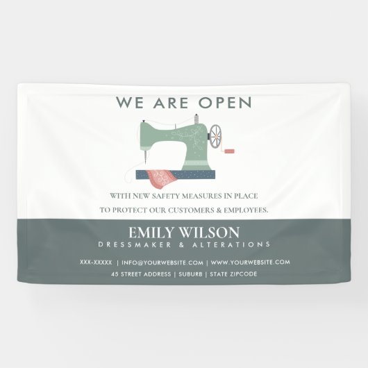 ピーチピンクの裁縫機テーラーリオープン 横断幕 (横)