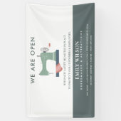 ピーチピンクの裁縫機テーラーリオープン 横断幕 (縦)