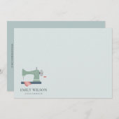 ピーチピンクの裁縫機仕立屋 ノートカード (正面/裏面)