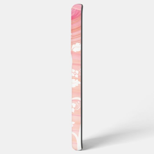 ピーチピンクらせん状フィリグリー花テンプレート SAMSUNG GALAXYケース (左側面)