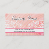 ピーチピンクらせん状ホワイトつる植物フラワーズターター 名刺 (正面)